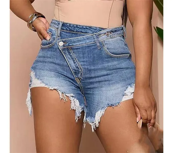 AFAZ New Trading UG Jeansshorts Damen Slim Fashion Sexy Raw Edge Denim Shorts