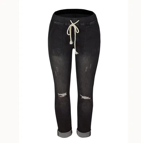 AFAZ New Trading UG Loose-fit-Jeans Sommer-Cropped-Jeans mit hohem Stretchanteil für Damen