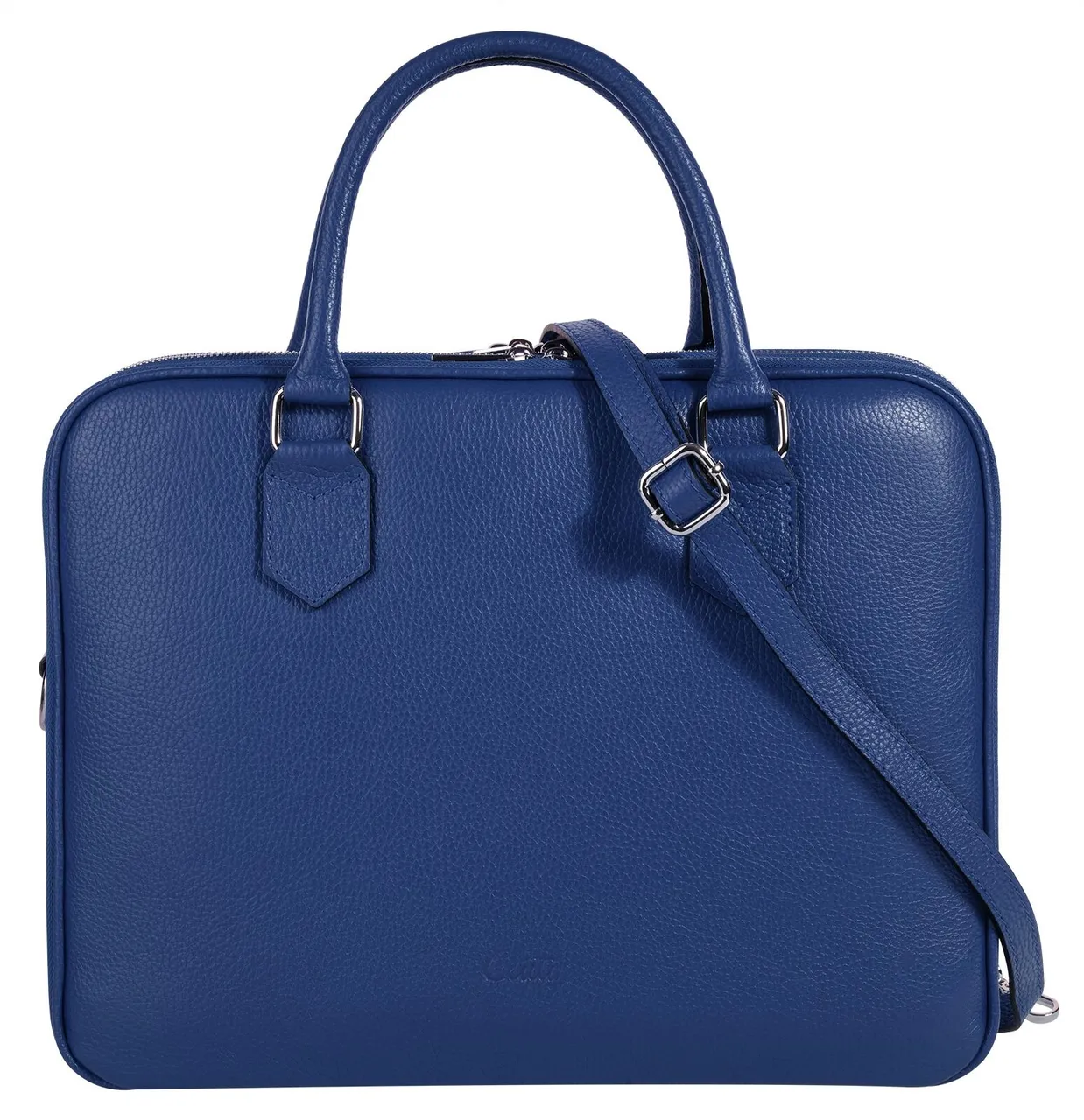 Aktentasche CLUTY Gr. B/H/T: 35 cm x 28 cm x 13 cm onesize, blau Damen Taschen Aktenkoffer echt Leder, Made in Italy