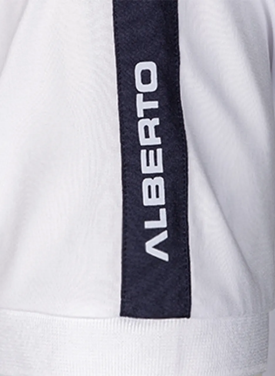 Alberto Golf Herren Polo-Shirts Weiß Funktionsfaser