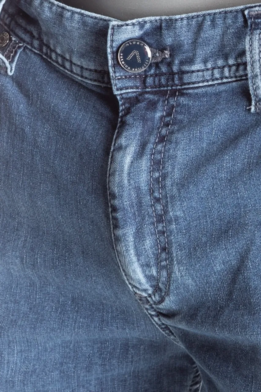 Alberto Herren Jeans blau Baumwoll-Stretch