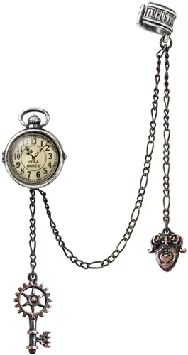 Alchemy Gothic Uncle Albert's Timepiece Ohrstecker silberfarben