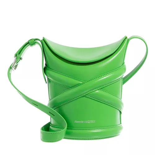 Alexander McQueen Beuteltasche - The Curve Bucket Bag Leather - Gr. unisize - in Grün - für Damen