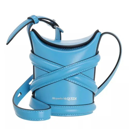 Alexander McQueen Beuteltasche - The Curve Mini Bucket Bag - Gr. unisize - in Blau - für Damen