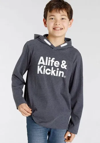 Alife & Kickin Kapuzenshirt Logo-Print in melierter Qualität