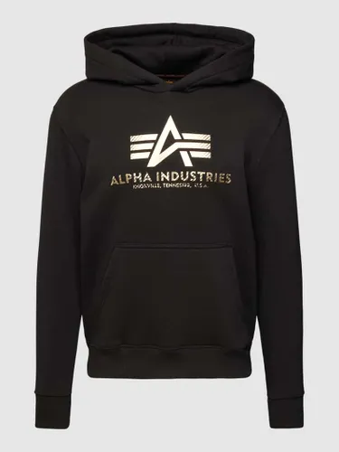 Alpha Industries Hoodie mit Label-Print in Black