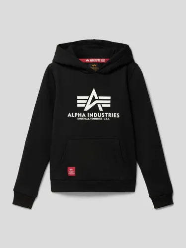 Alpha Industries Hoodie mit Label-Print Modell 'Basic' in Black