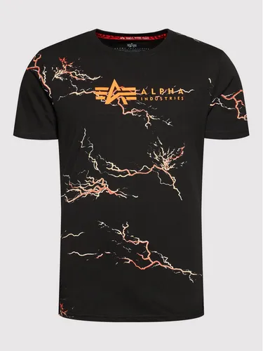 Alpha Industries T-Shirt Lightning Aop 106500 Schwarz Regular Fit