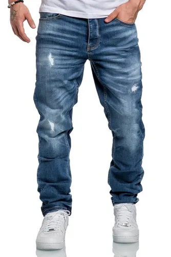 Amaci&Sons Straight-Jeans MEDFORD Destroyed Jeans Herren Regular Fit Destroyed Jeans
