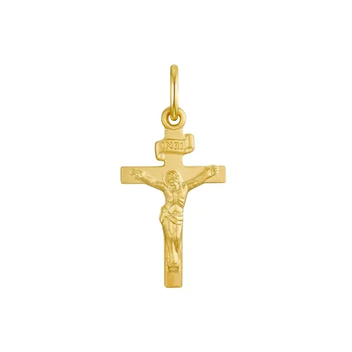 amor - Motivanhänger für Damen und Herren, Unisex, Gold 375 | Kreuz mit Corpus Charms & Kettenanhänger
