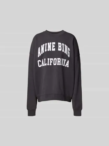 Anine Bing Oversized Sweatshirt mit Label-Print in Black