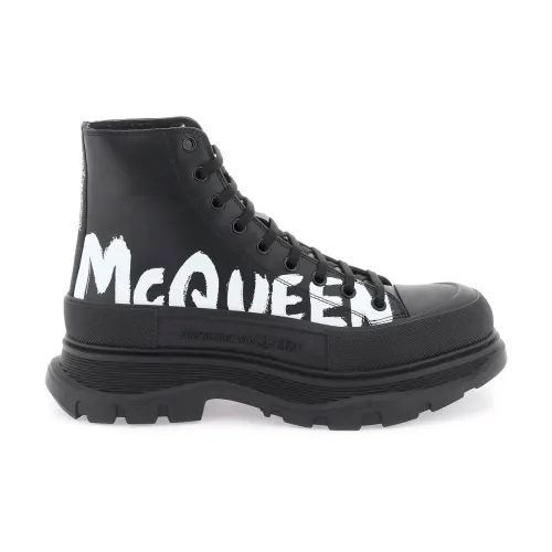 Ankle Boots mit Graffiti-Print Alexander McQueen