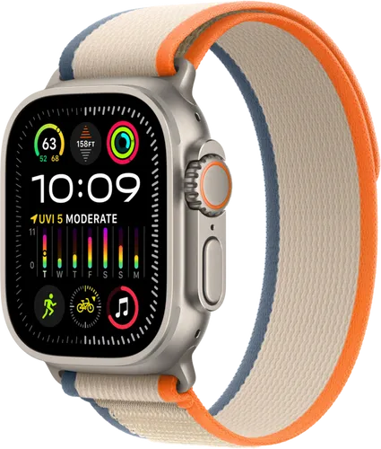 Apple Watch Ultra 2 4G 49 mm Trail Armband Orange/Beige S/M