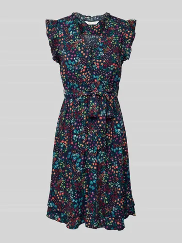 Apricot Knielanges Kleid mit floralem Allover-Print in Marine