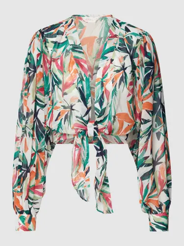 Apricot Wickelbluse mit Allover-Print in Weiss