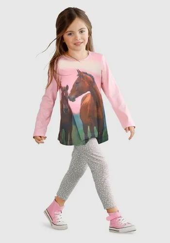 Arizona Longshirt & Leggings für kleine Mädchen (Set, 2-tlg) mit Pferde-Motiv