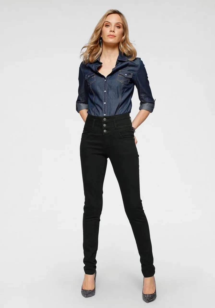 Arizona Slim-fit-Jeans mit extra breitem Bund High Waist