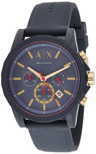 Armani Exchange Herren Chronograph Quarz Uhr mit Silikon