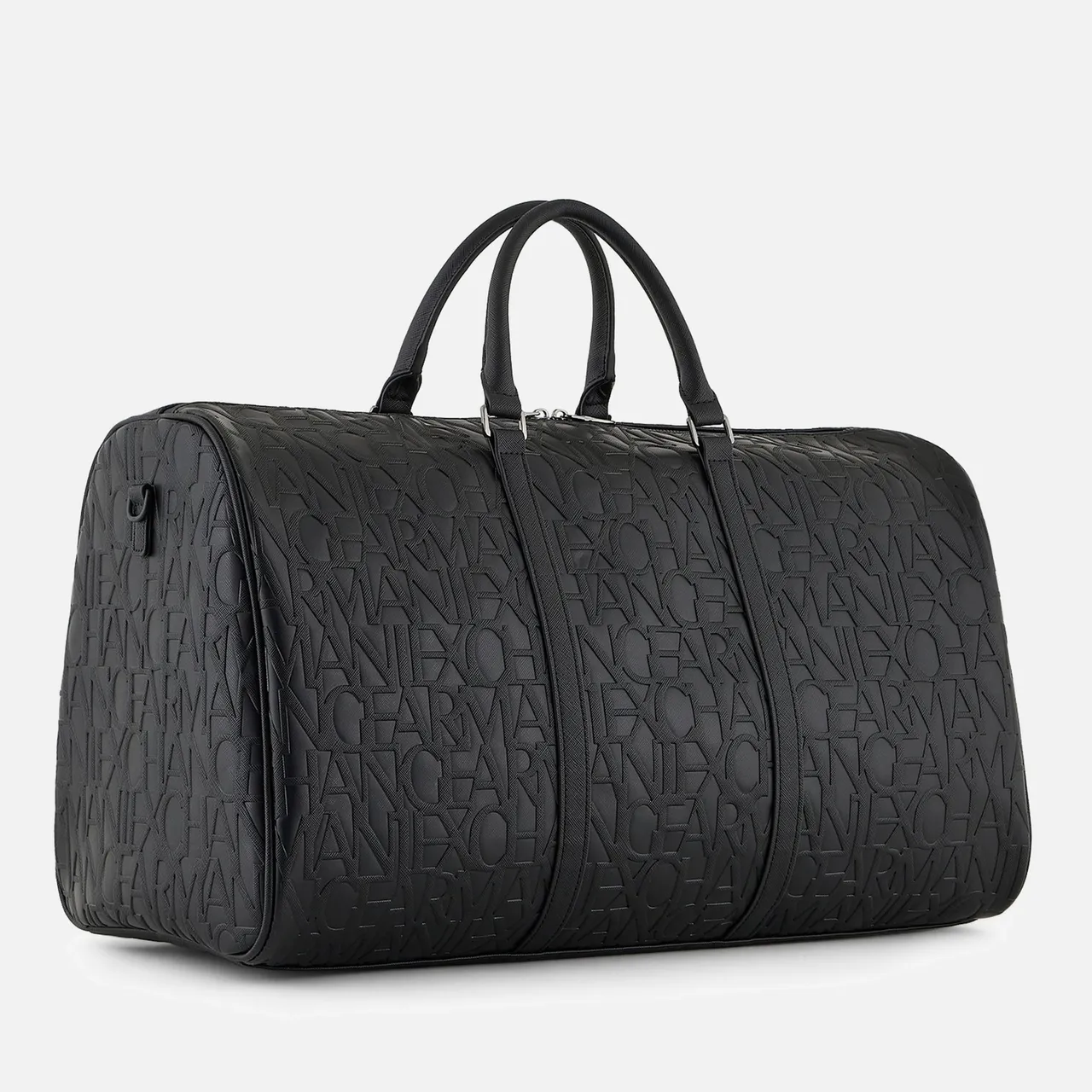 Armani Exchange Monogram Recycled Faux Leather Duffle Bag