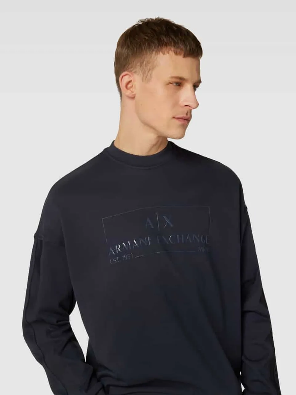 ARMANI EXCHANGE Sweatshirt mit Label-Print in Marine