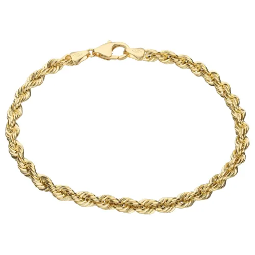 Armband LUIGI MERANO "Kordelkette, hohl, Gold 585" Armbänder Gr. 19 cm, Gelbgold 585, goldfarben (gold) Damen Armbänder