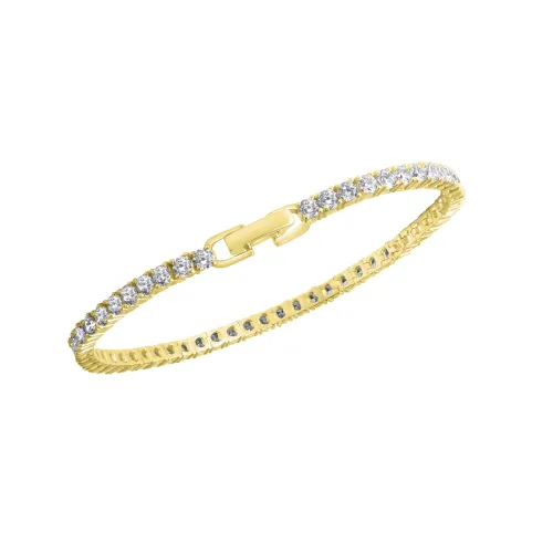 Armband VIVANCE "925-Sterling Silber vergoldet Zirkonia" Armbänder Gr. 18 + 2cm, Silber 925 (Sterlingsilber), gelb (gelb, weiß) Damen Armbänder