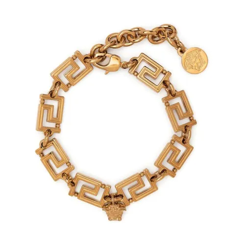 Armbänder,Goldenes griechisches Kettenarmband mit Medusa-Anhänger Versace