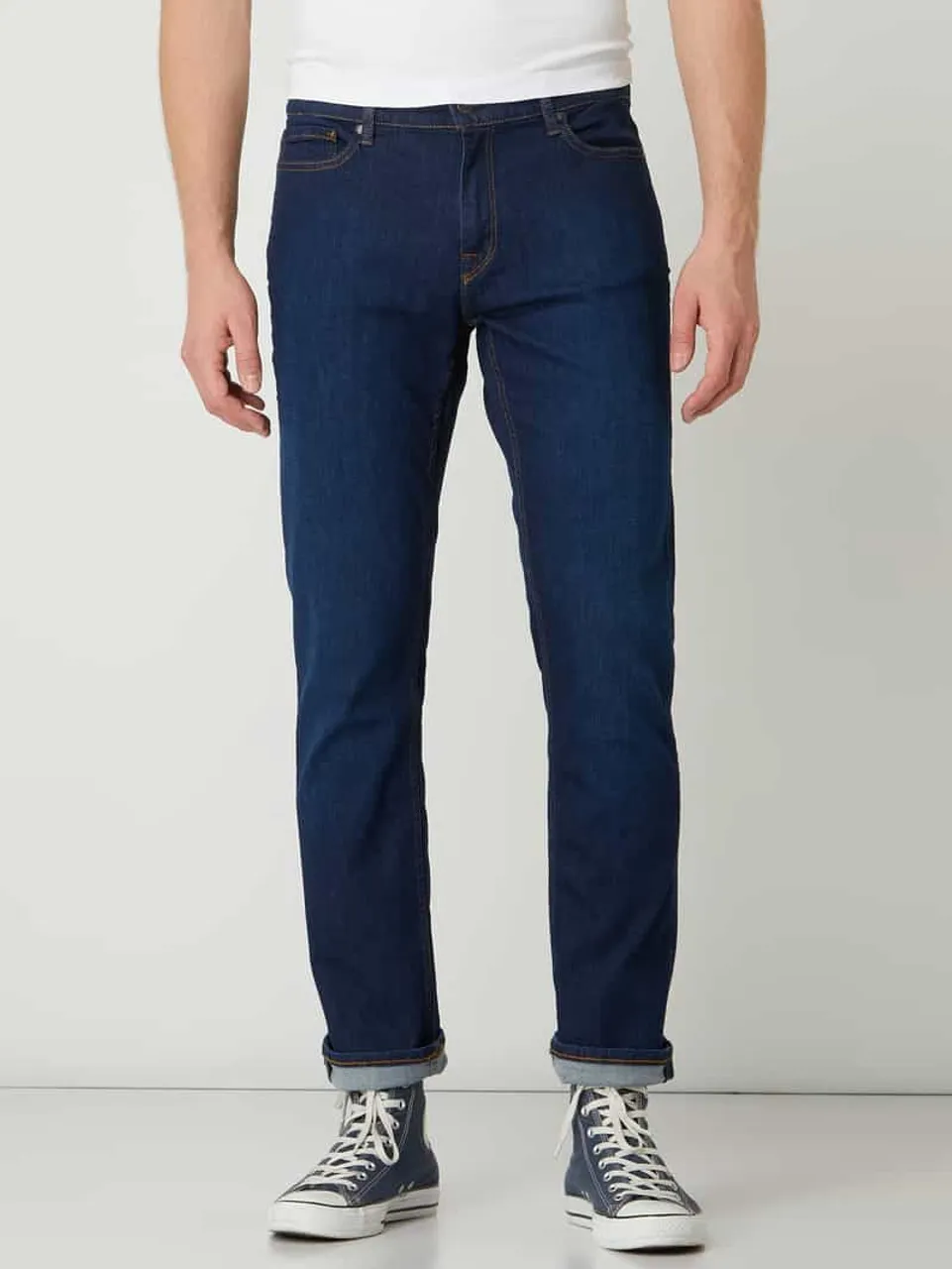 Armedangels Slim Fit Jeans mit Stretch-Anteil Modell 'Iaan' in Blau