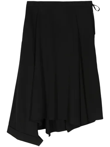 asymmetric wool midi skirt
