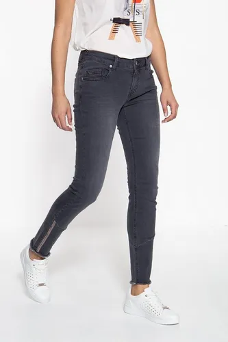 ATT Jeans Slim-fit-Jeans Leoni mit offenen Saumkanten und Paillettendetails