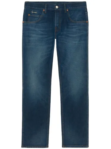 Ausgeblichene Tapered-Jeans