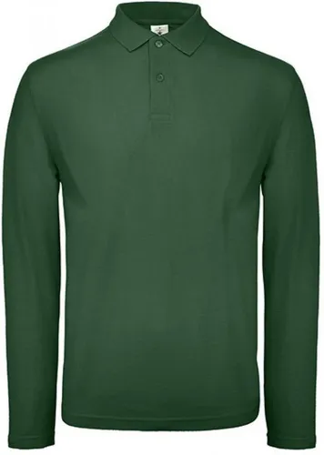 B&C Langarm-Poloshirt Herren Long Sleeve Polo ID.001 / 100 % Baumwollpiqué