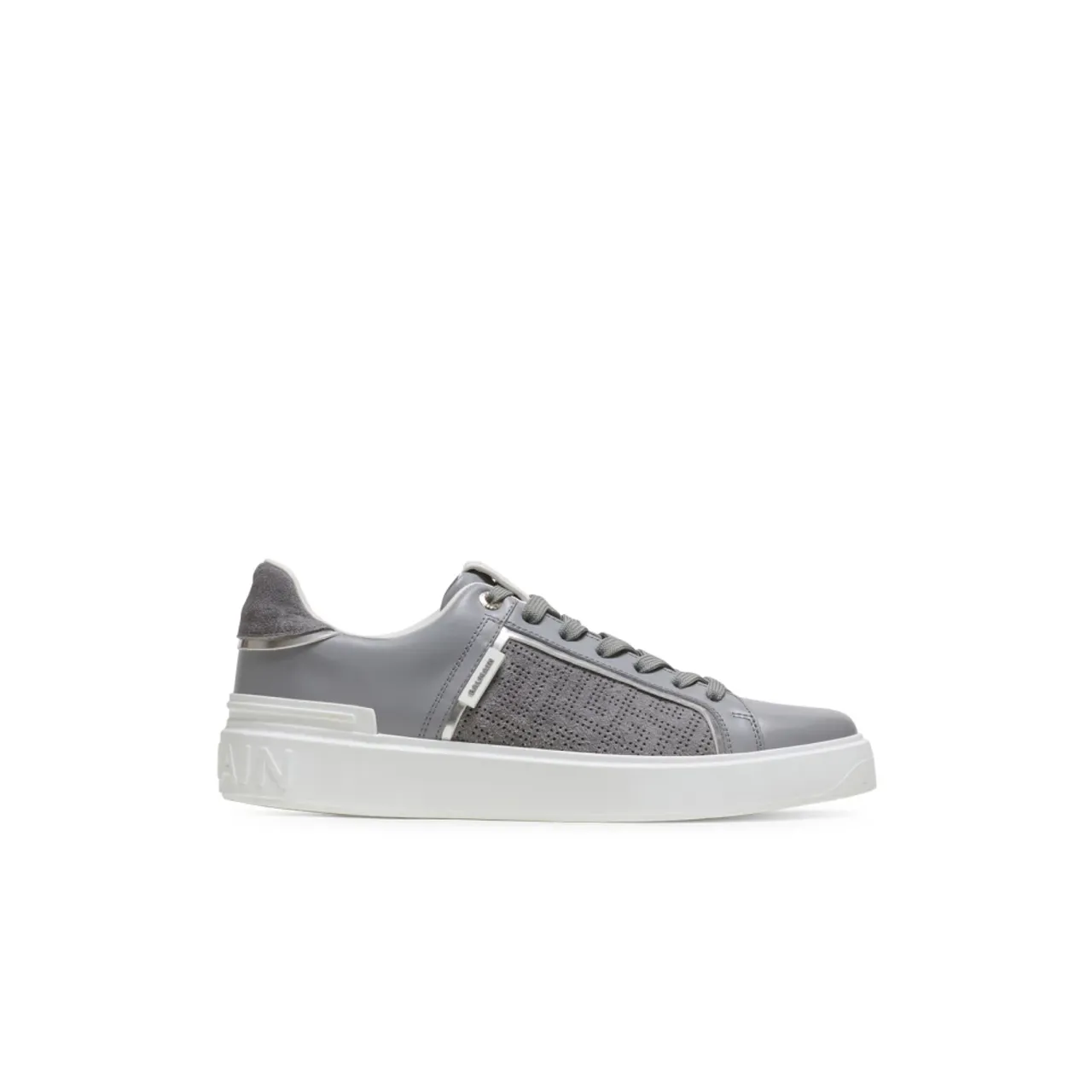 B-Court trainers in perforated monogrammed leather Balmain