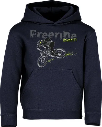 Baddery Kapuzenpullover Kinder Hoodie: Freeride Downhill - Fahrrad, hochwertiger Siebdruck