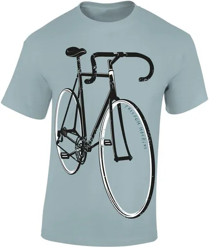 Baddery Print-Shirt Fahrrad T-Shirt : Freedom Machine - Sport Tshirts Herren, hochwertiger Siebdruck, aus Baumwolle