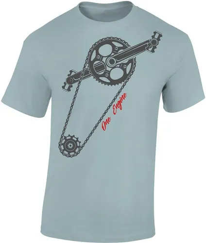 Baddery Print-Shirt Fahrrad T-Shirt : One Engine - Sport Tshirts Herren, hochwertiger Siebdruck, auch Übergrößen, aus Baumwolle