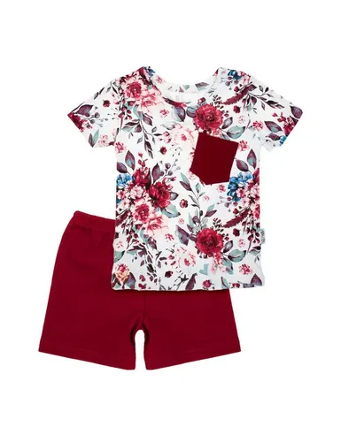 Bamar Nicol T-Shirt & Shorts Set Blume (3-tlg., 2 Teile)