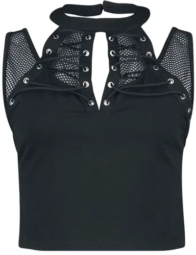 Banned Alternative Chalice Mesh And Laced Top Top schwarz in L