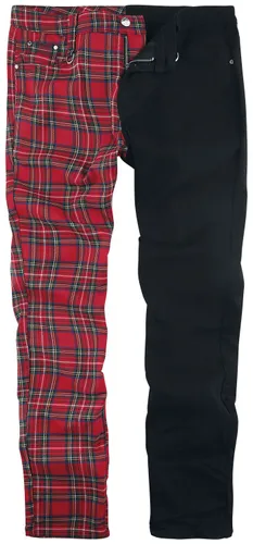Banned Alternative Split Pants Stoffhose rot schwarz in L