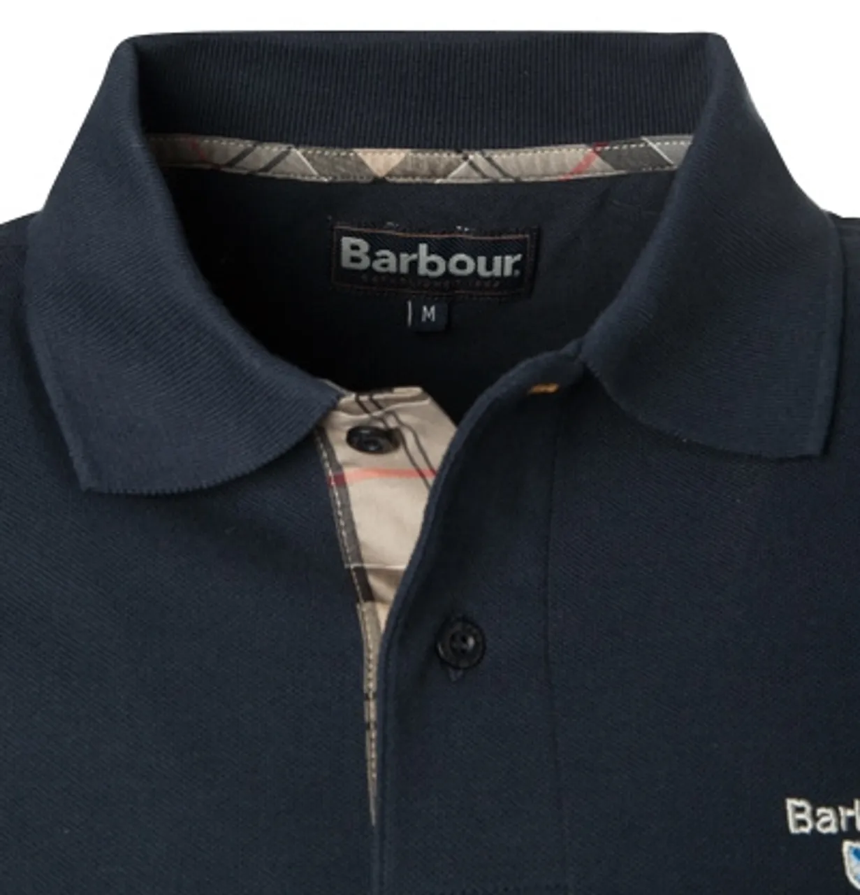 Barbour Herren Polo-Shirt blau Baumwoll-Piqué