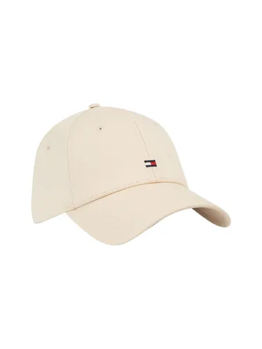 Baseball Cap TOMMY HILFIGER "ESSENTIAL FLAG CAP" weiß (white clay) Damen Caps Baseball mit eingesticktem Markenlogo