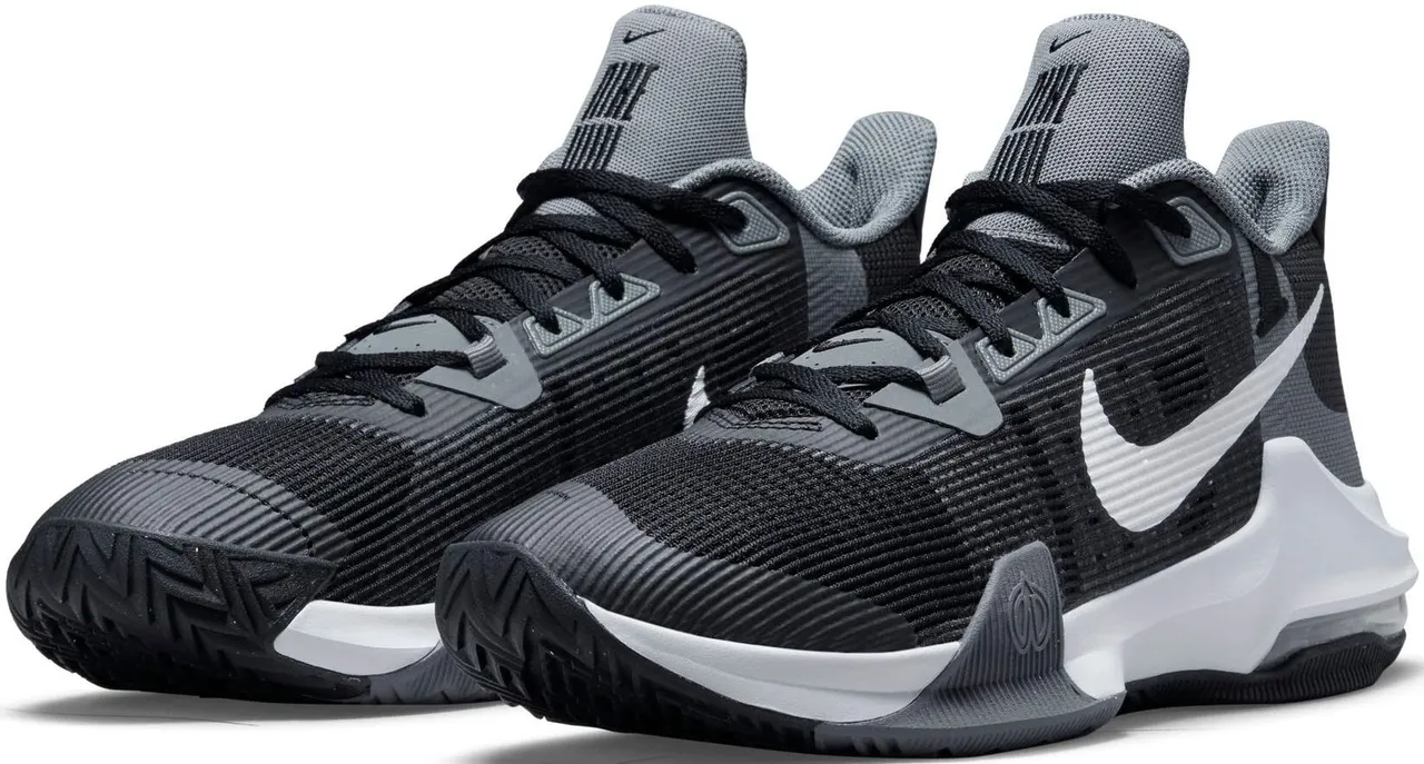 Basketballschuh NIKE "Air Max Impact 3" Gr. 48,5, schwarz-weiß (schwarz, weiß) Schuhe Stoffschuhe