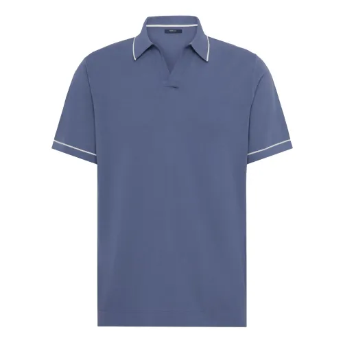Baumwoll-Crêpe-Strick-Poloshirt,Baumwoll-Crêpe-Strickpolo-Shirt Boggi Milano