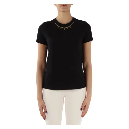 Baumwoll-T-Shirt mit abnehmbarer dekorativer Kette Elisabetta Franchi