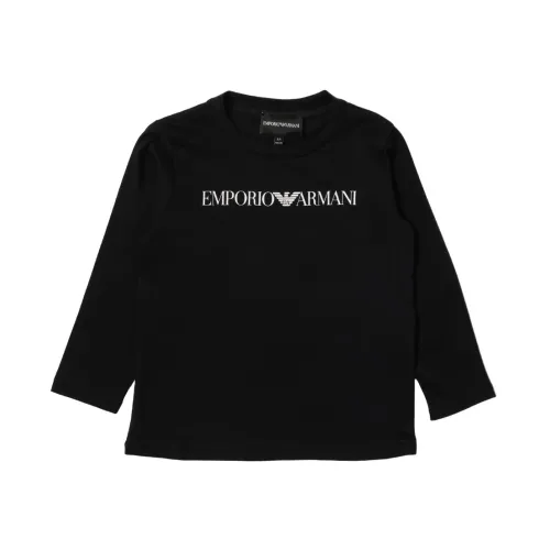 Baumwoll T-Shirt mit Logo-Print Emporio Armani