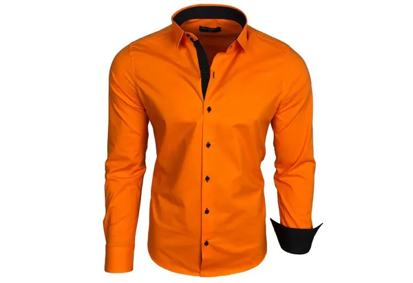 Baxboy Langarmhemd Baxboy Herren Kontrast Hemden Business Freizeit modernes Hemd