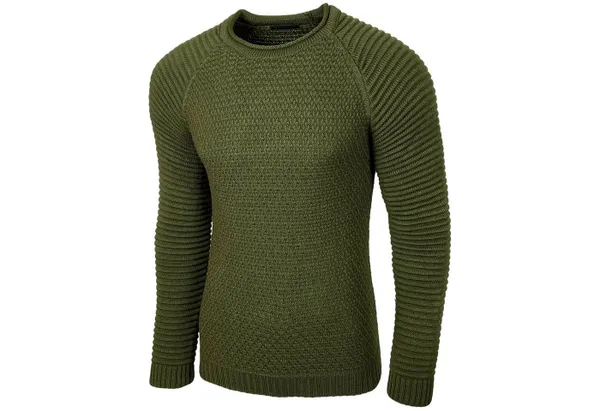Baxboy Strickpullover Baxboy Strickpullover Herren Two Tone Rundhals Pullover