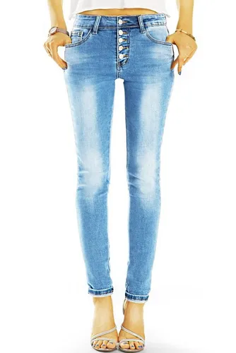 be styled 5-Pocket-Jeans Medium waist Jeans mit Knopfleiste - bequeme stretch - Damen - j15m mit Stretch-Anteil, 5-Pocket-Style