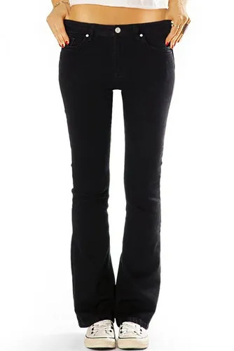 be styled Bootcut-Jeans Damen Basic Boot Cut Schlag Jeans Hose im Medium Waist - j2L-1 5-Pocket-Style, mit Stretch-Anteil, medium waist, bequem, stret...