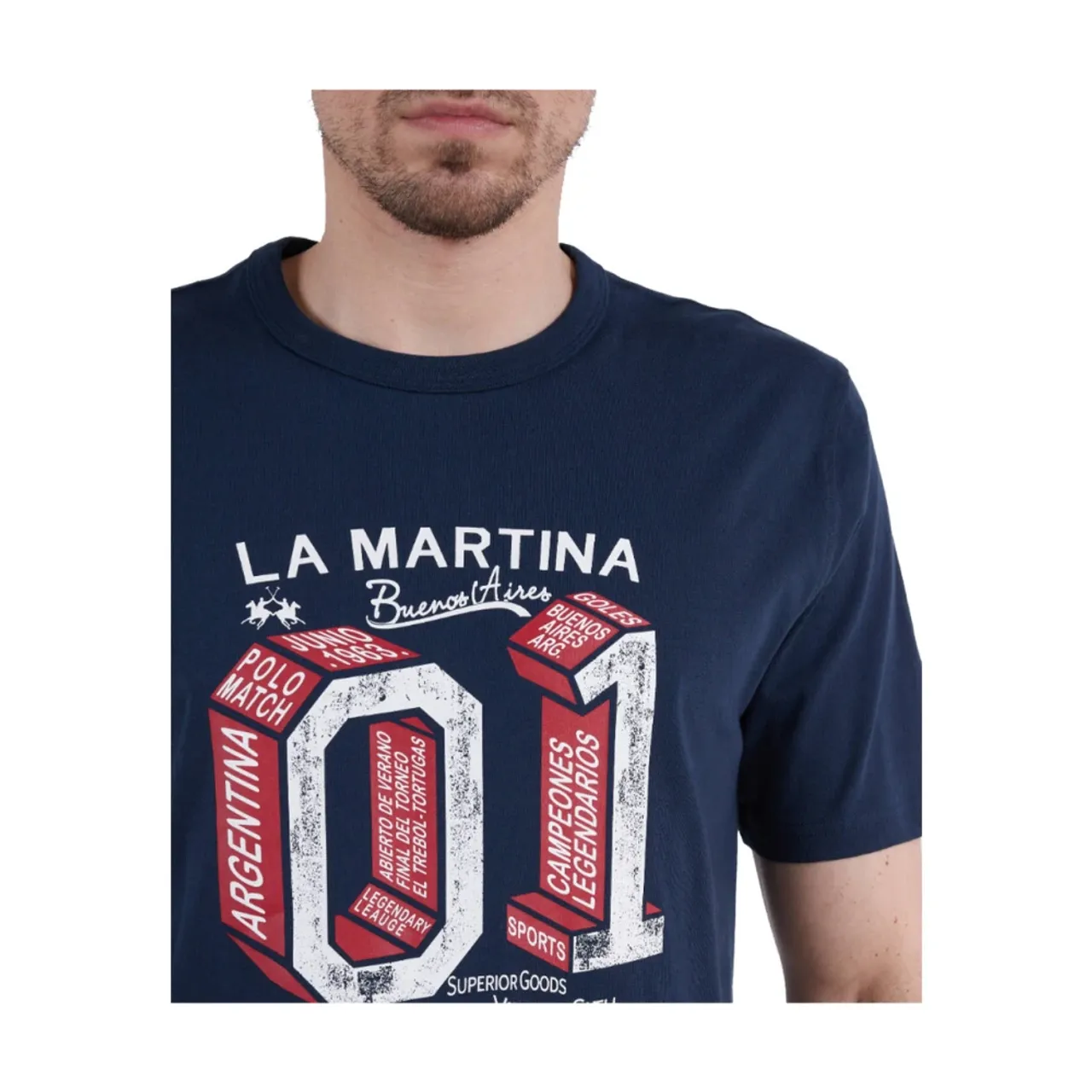 Bedrucktes Front-Jersey-T-Shirt-Top La Martina